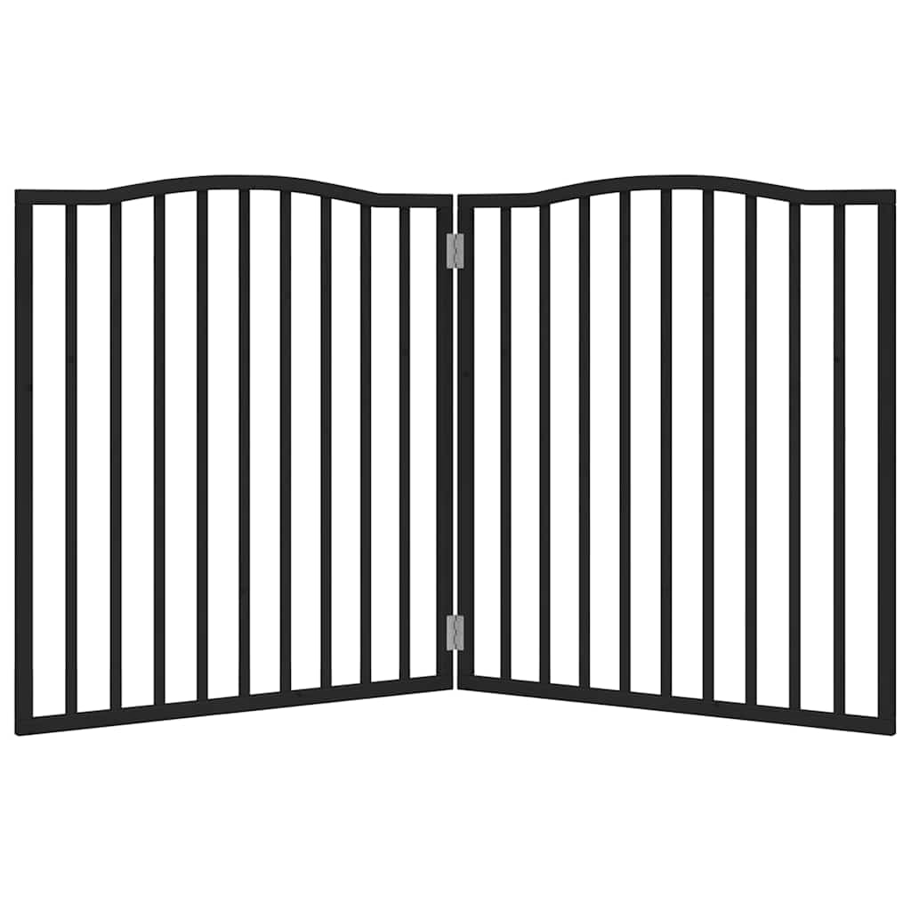 Hondenhek inklapbaar 2 panelen 160 cm populierenhout zwart