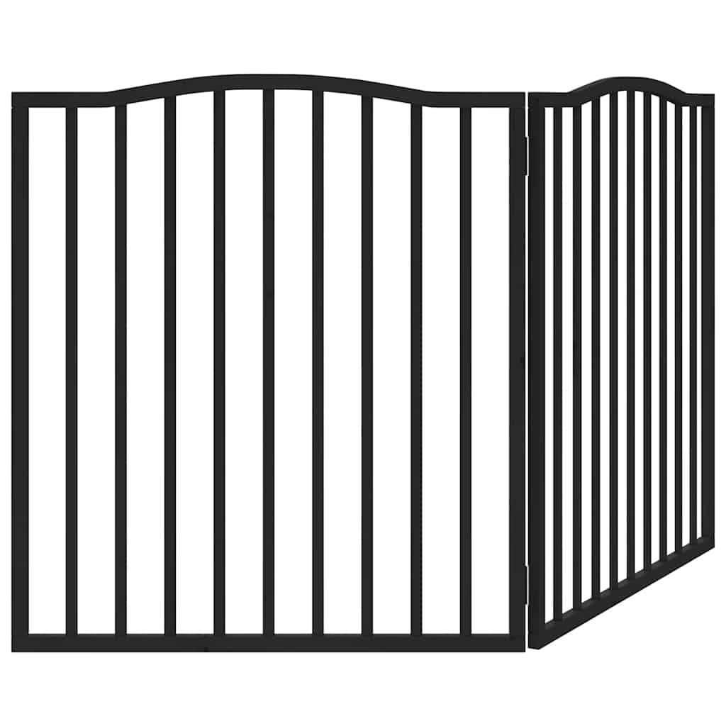 Hondenhek inklapbaar 2 panelen 160 cm populierenhout zwart