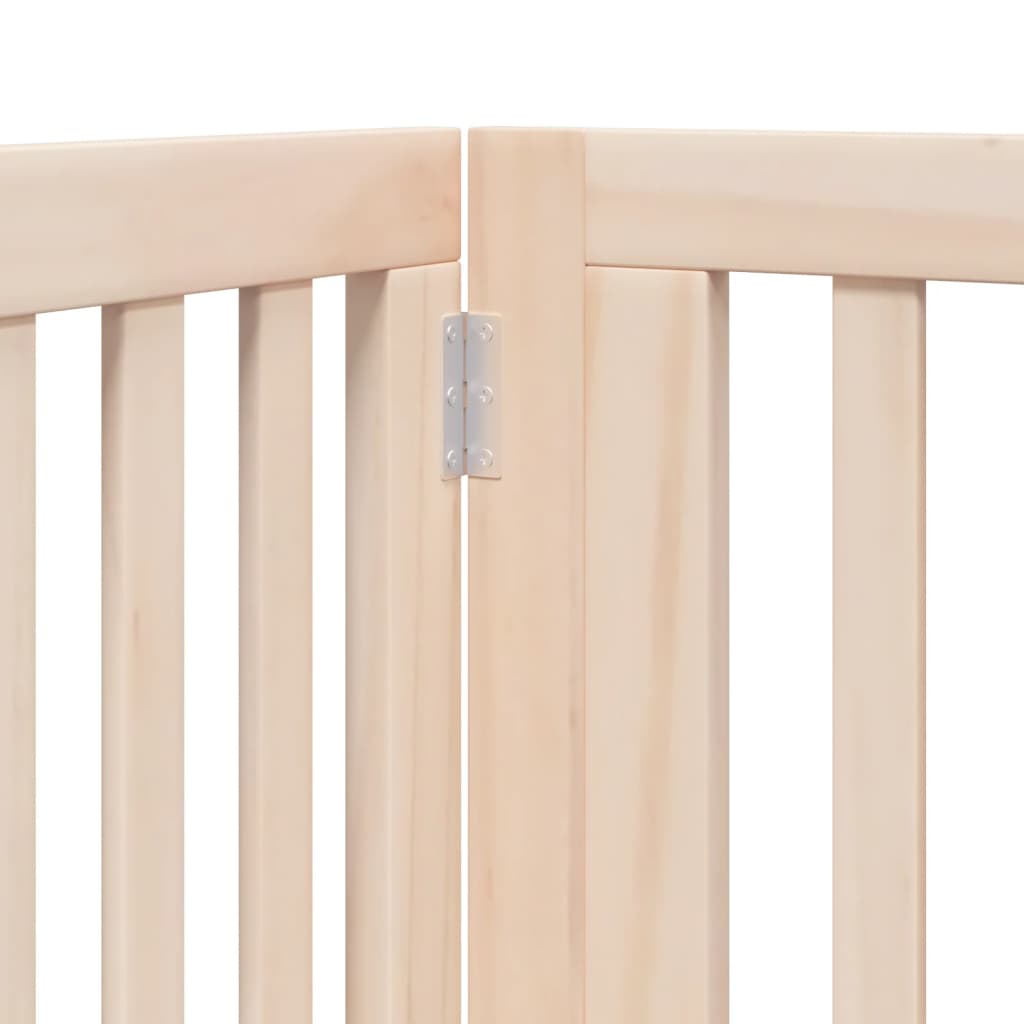 Hondenhek inklapbaar met deur 4 panelen 320 cm populierenhout