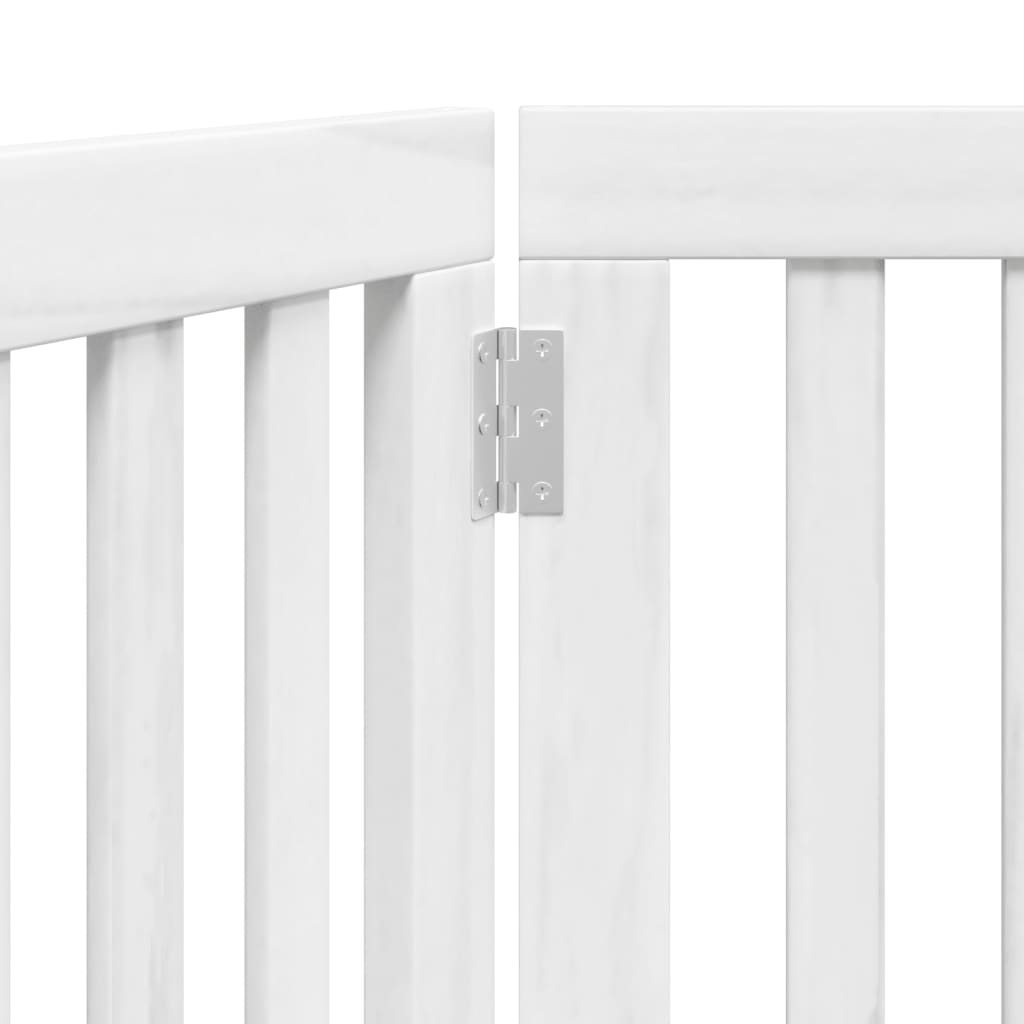 Hondenhek inklapbaar 3 panelen 150 cm populierenhout wit