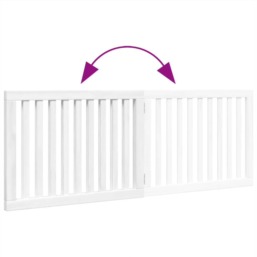 Hondenhek inklapbaar 2 panelen 160 cm populierenhout wit