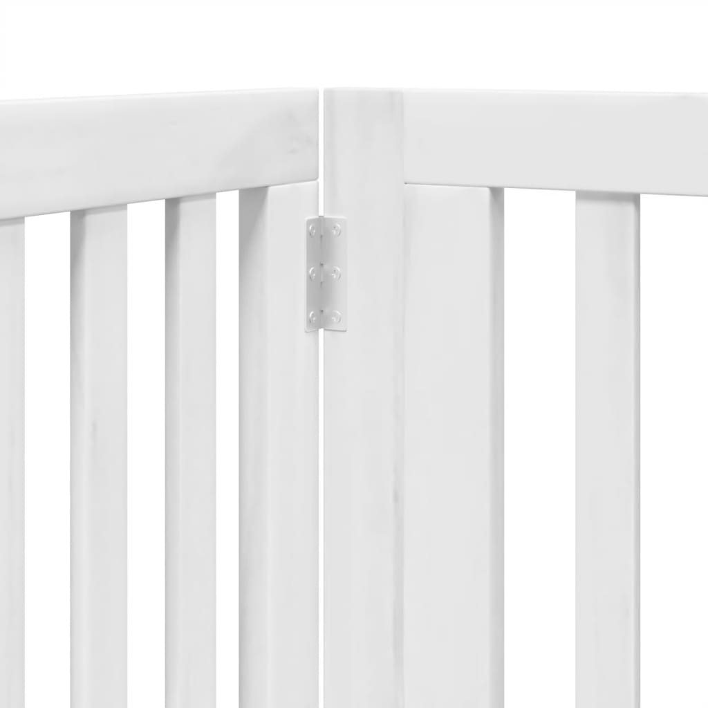 Hondenhek inklapbaar met deur 4 panelen 320 cm populierhout wit