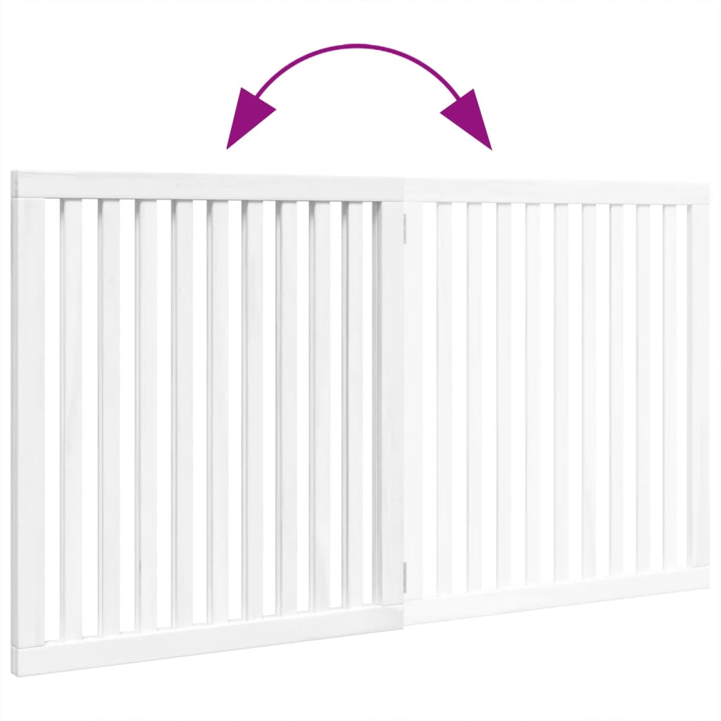 Hondenhek inklapbaar 2 panelen 160 cm populierenhout wit