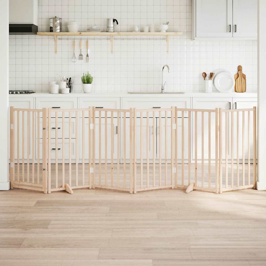 Hondenhek inklapbaar met deur 6 panelen 300cm massief vurenhout