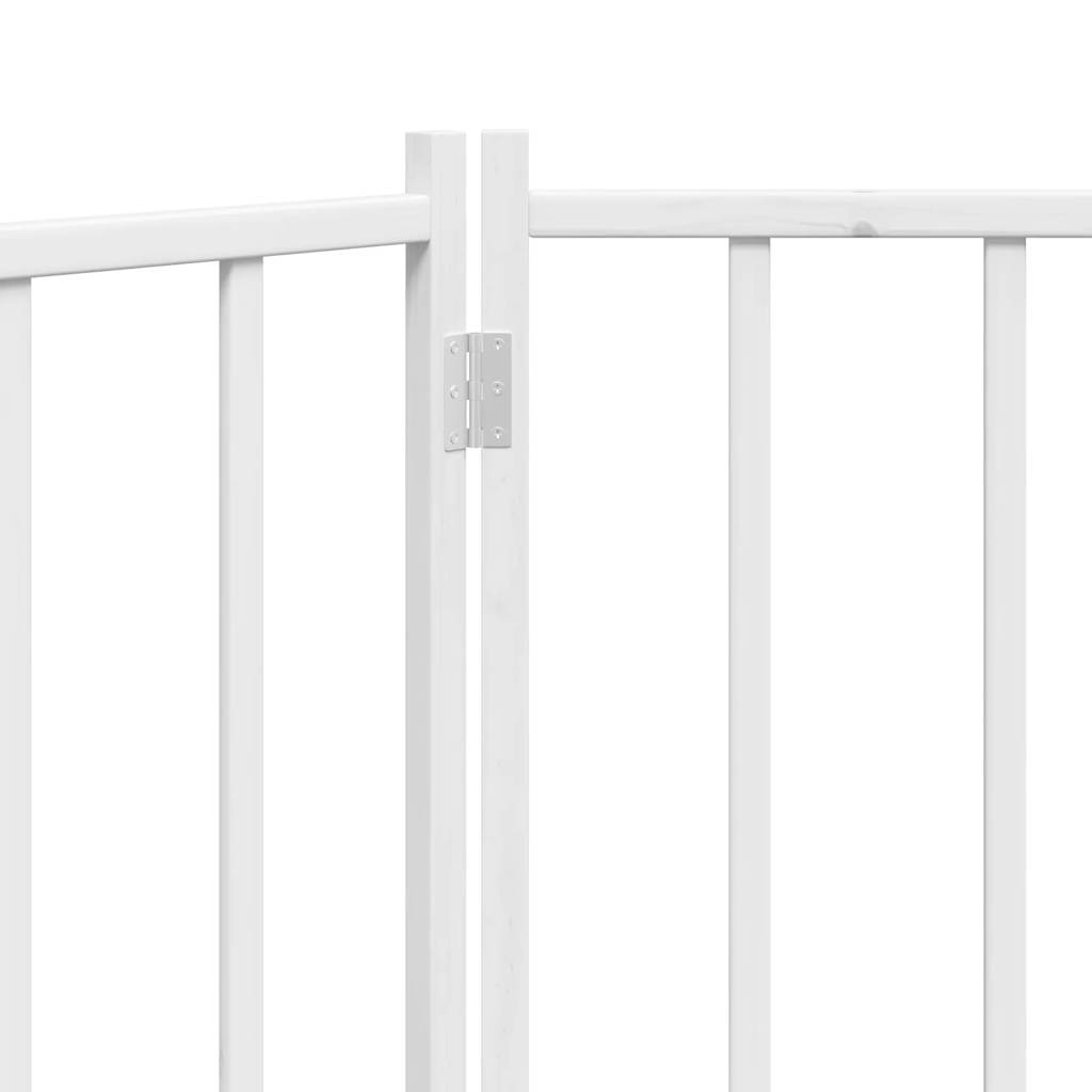 Hondenhek inklapbaar 2 panelen 160 cm massief vurenhout wit