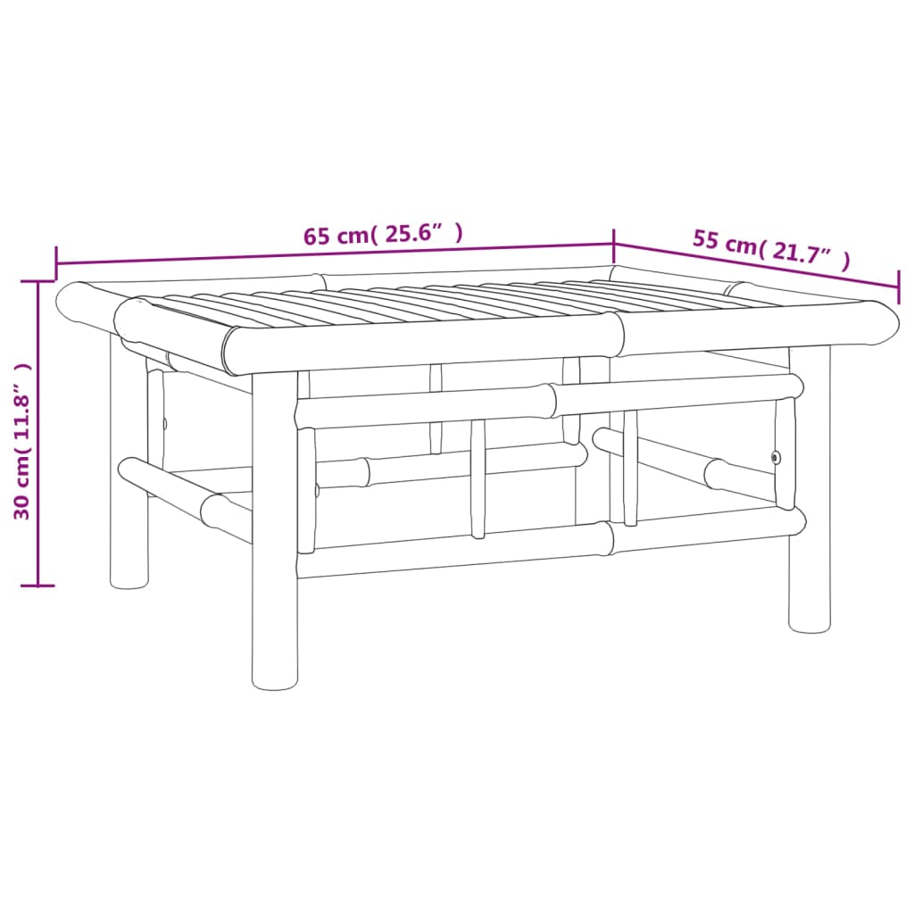 9-Delige Loungeset Met Kussens Bamboe Crèmewit 1 4x hoek + 4x midden + Tafel