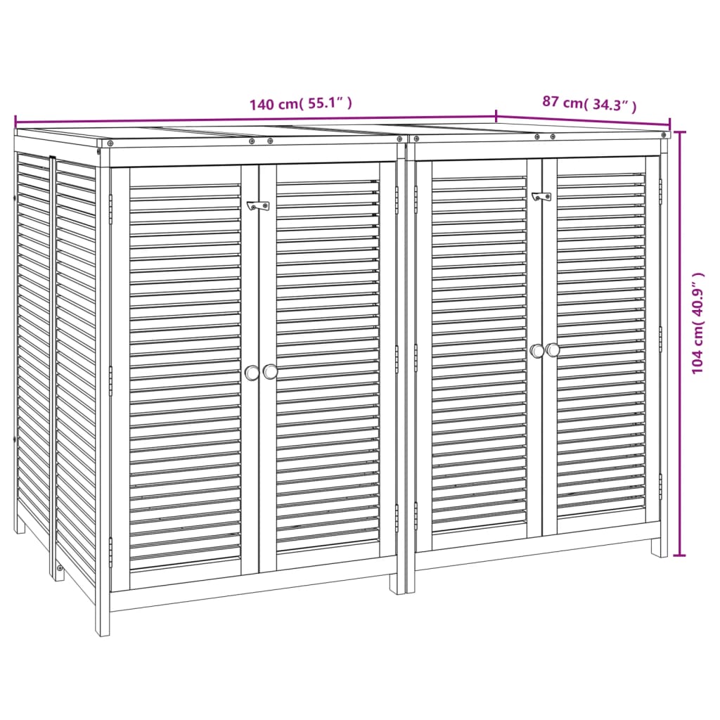 Tuinbox 140x87x104 cm massief acaciahout