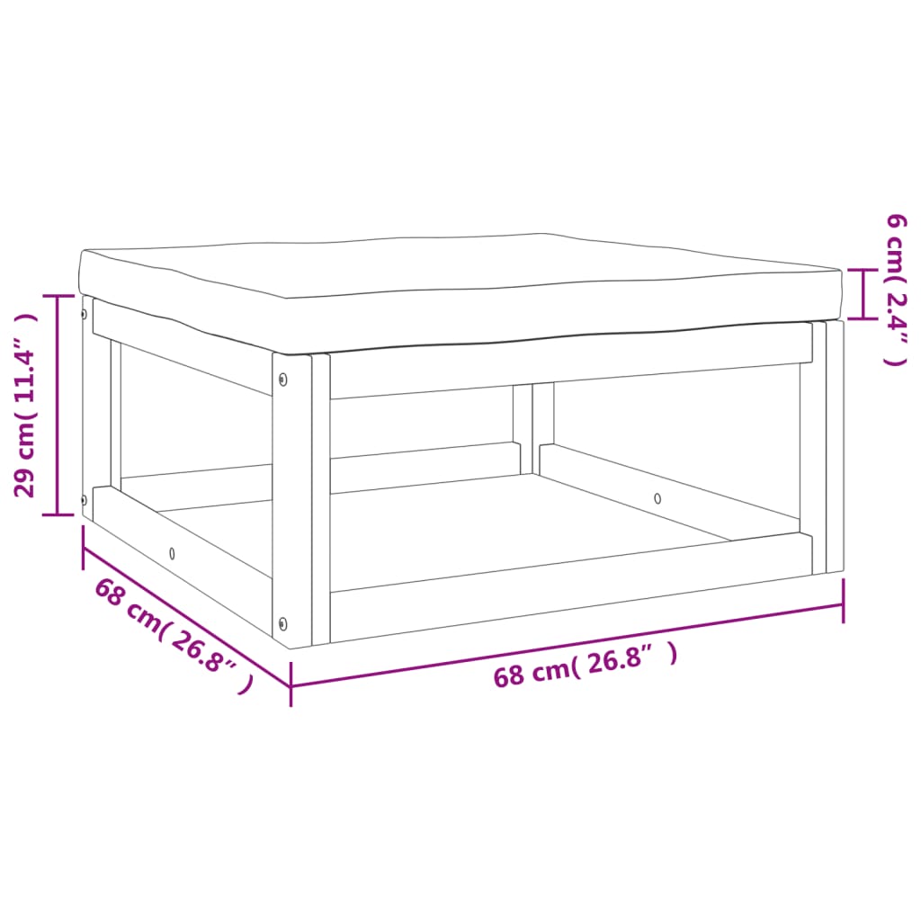 11-Delige Loungeset Met Kussens Massief Hout Taupe 3x hoek + 5x midden + 2x voetensteun + Tafel