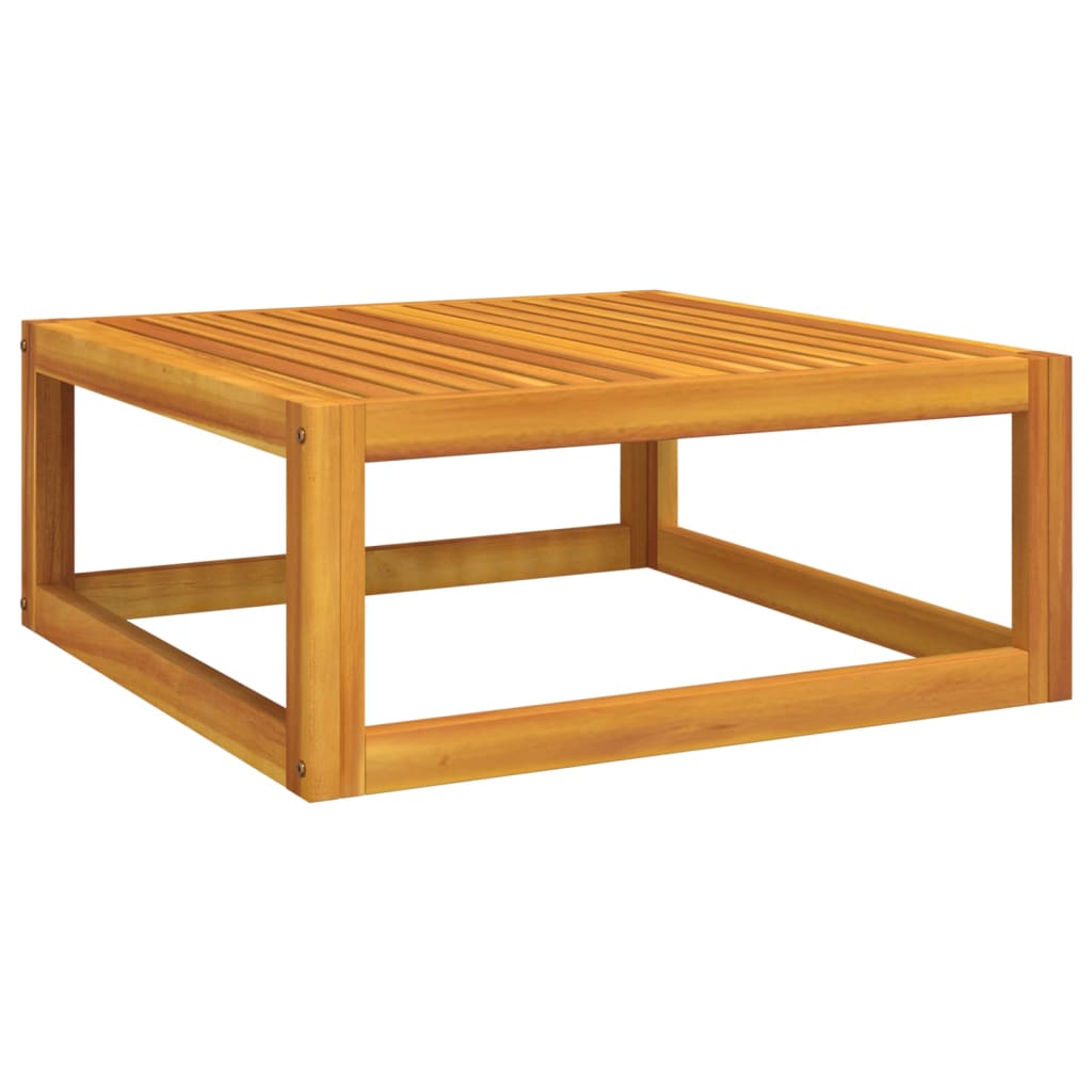 7-Delige Loungeset Met Groene Kussens Massief Hout 1 2x hoek + 2x midden + 2x voetensteun + Tafel