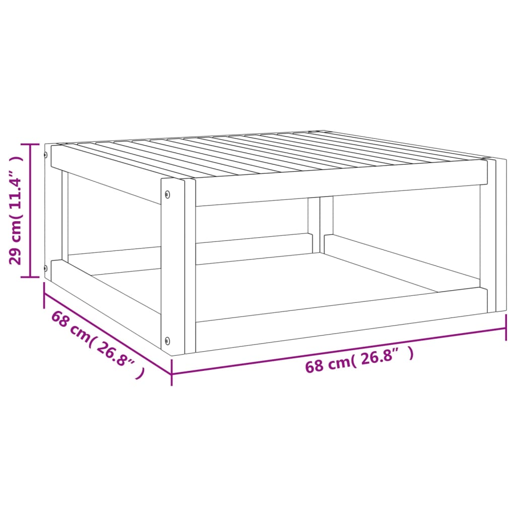 7-Delige Loungeset Met Groene Kussens Massief Hout 1 2x hoek + 2x midden + 2x voetensteun + Tafel