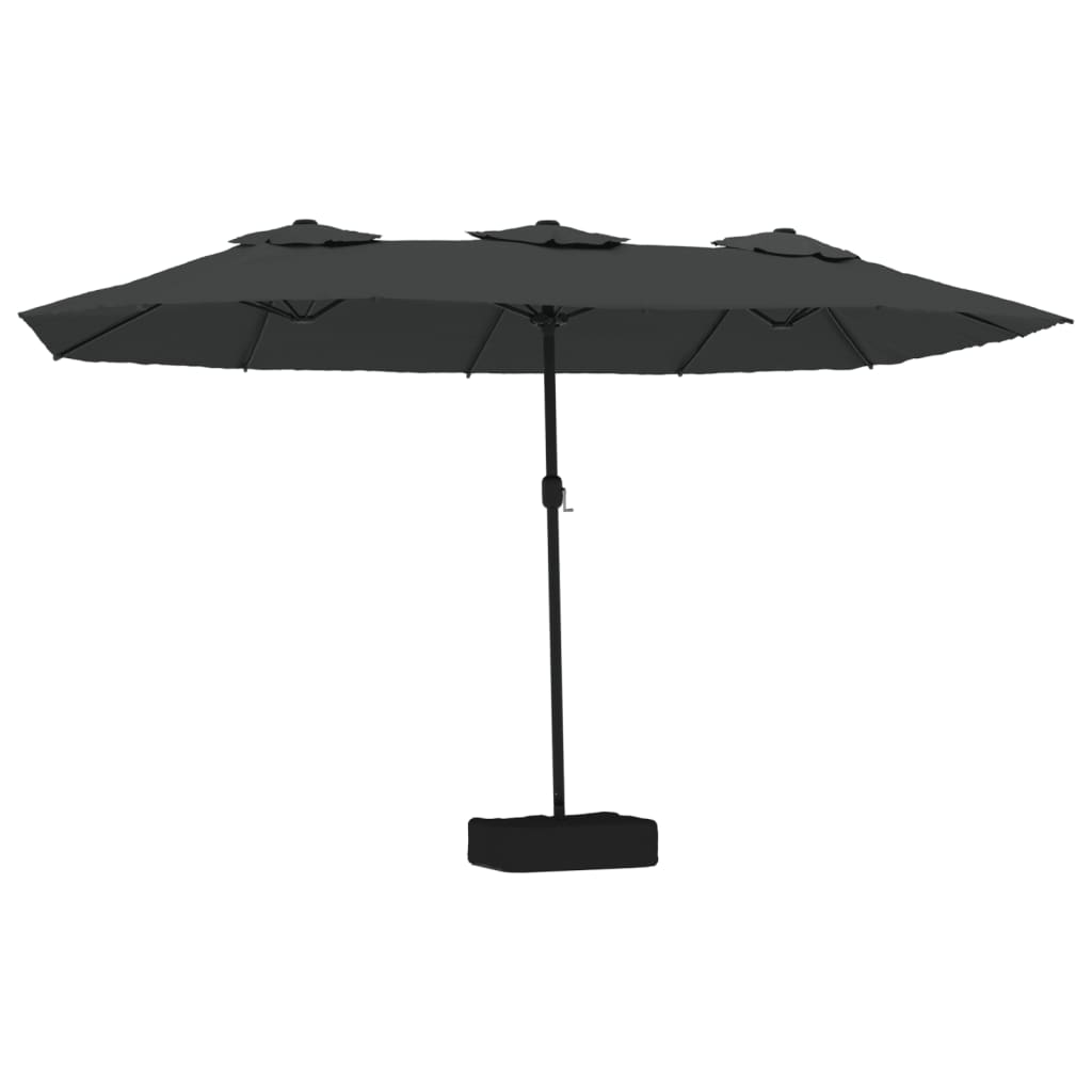 Parasol dubbel met LED 449x245 cm antracietkleurig