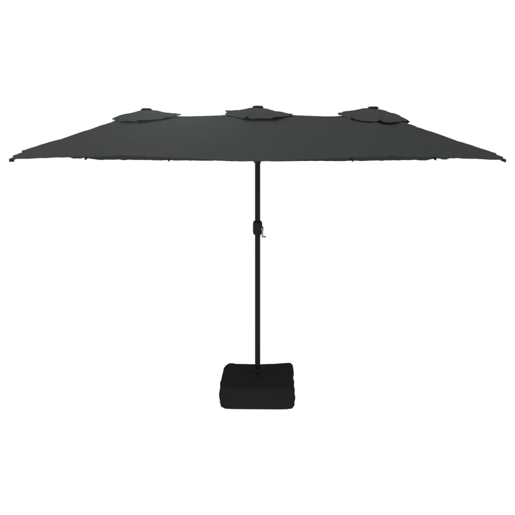 Parasol dubbel met LED 449x245 cm antracietkleurig