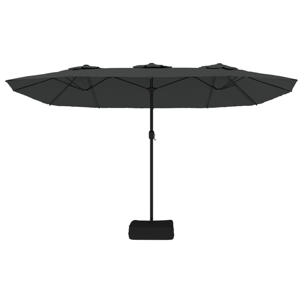 Parasol dubbel met LED 449x245 cm antracietkleurig