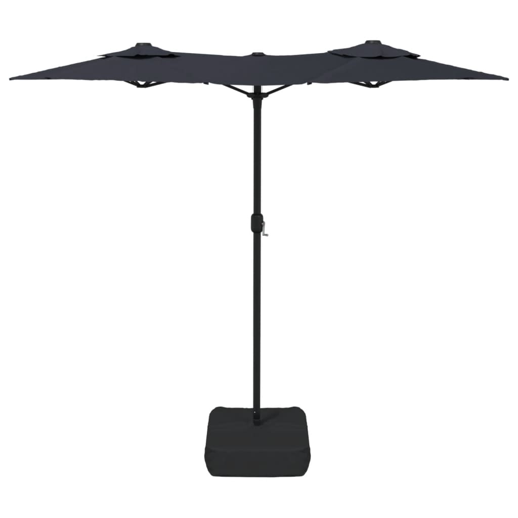 Parasol dubbel dak 316x240 cm zwart