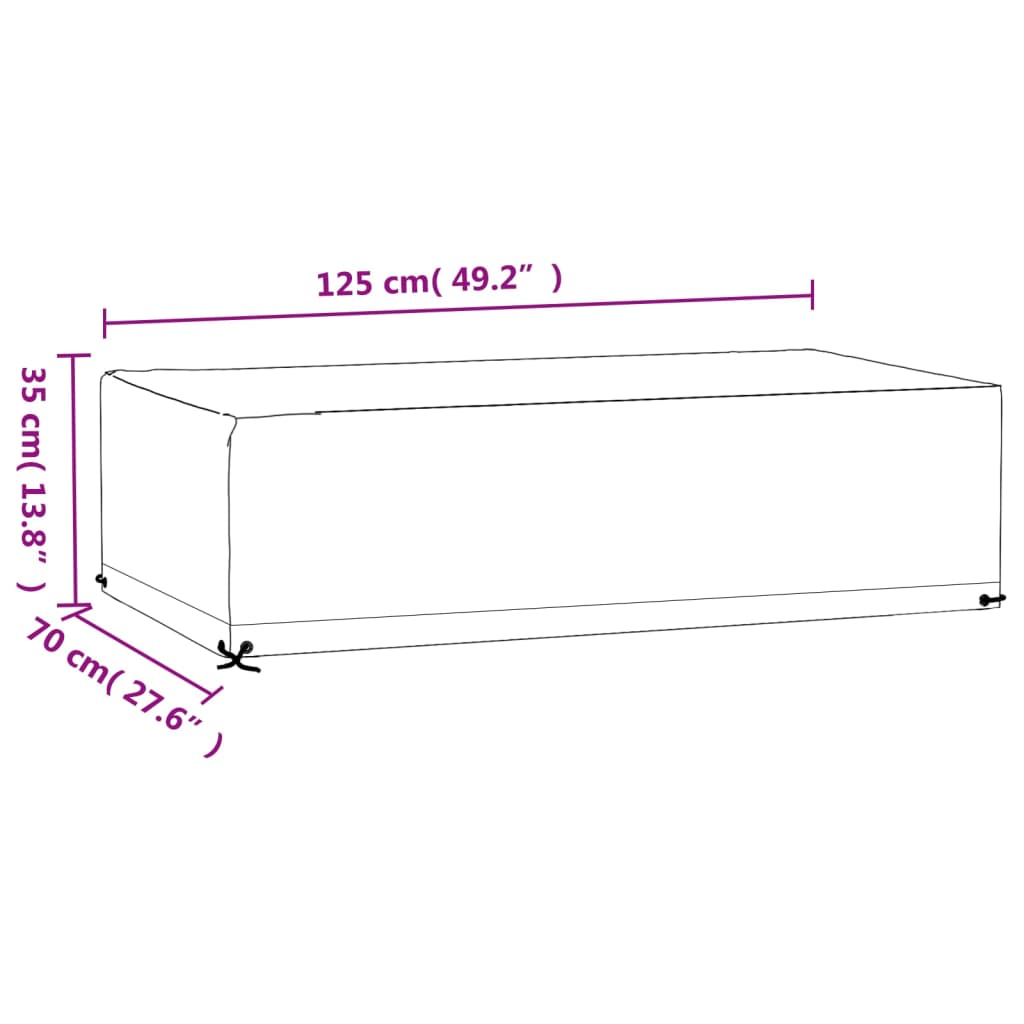 Tuinmeubelhoes met 8 oogjes rechthoekig 125x70x35 cm