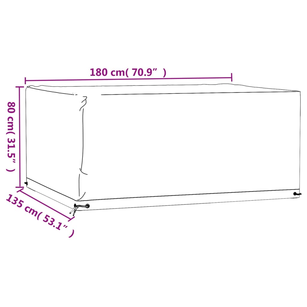 Tuinmeubelhoes met 8 oogjes rechthoekig 180x135x80 cm