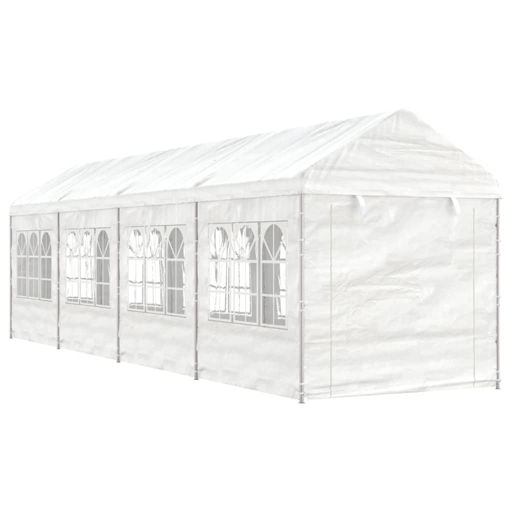 Prieel Met Dak 8,92X2,28X2,69 M Polyetheen Wit 8.92 x 2.28 x 2.69 m