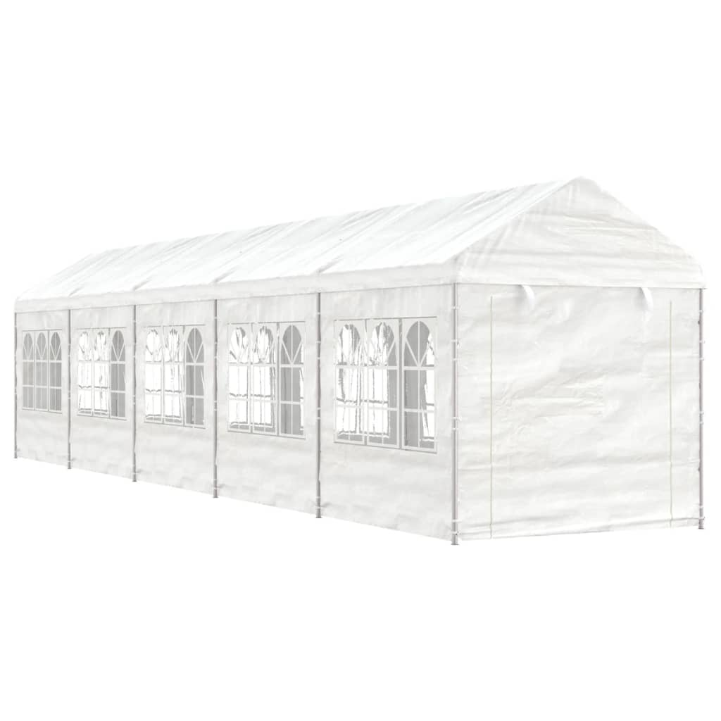 Prieel Met Dak 11,15X2,28X2,69 M Polyetheen Wit 11.15 x 2.28 x 2.69 m