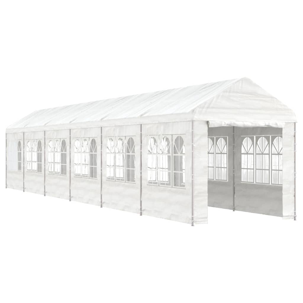 Prieel Met Dak 13,38X2,28X2,69 M Polyetheen Wit 13.38 x 2.28 x 2.69 m