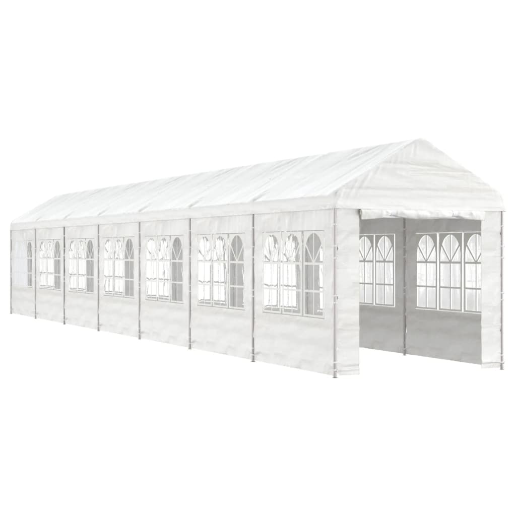 Prieel Met Dak 15,61X2,28X2,69 M Polyetheen Wit 15.61 x 2.28 x 2.69 m