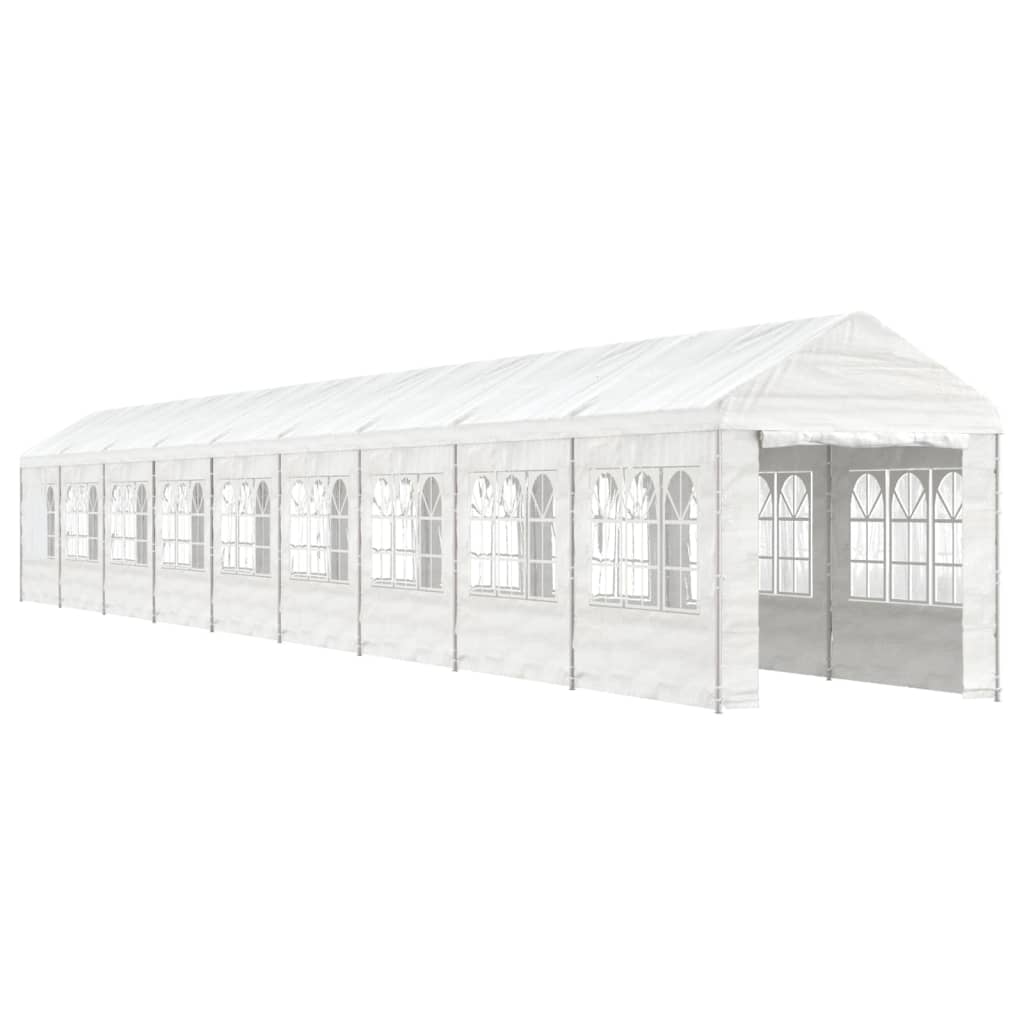 Prieel Met Dak 20,07X2,28X2,69 M Polyetheen Wit 20.07 x 2.28 x 2.69 m