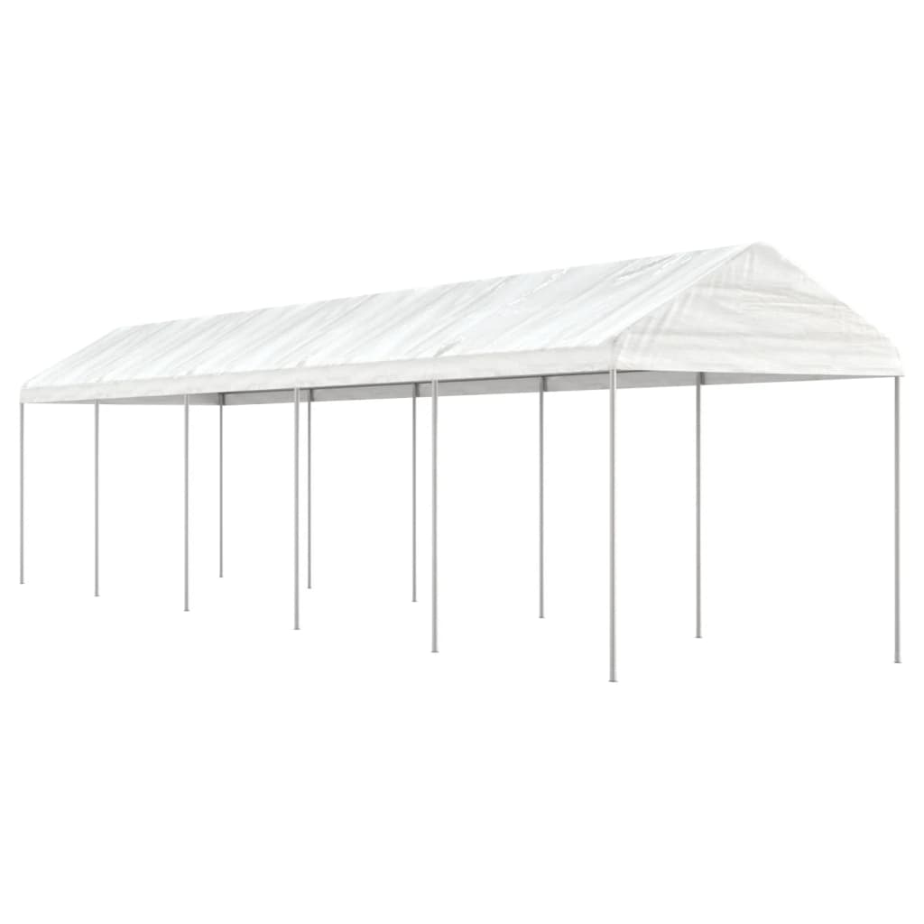 Prieel Met Dak 11,15X2,28X2,69 M Polyetheen Wit 11.15 x 2.28 x 2.69 m