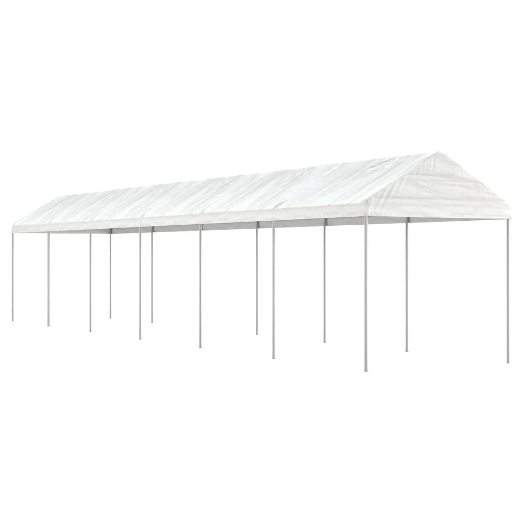 Prieel Met Dak 13,38X2,28X2,69 M Polyetheen Wit 13.38 x 2.28 x 2.69 m