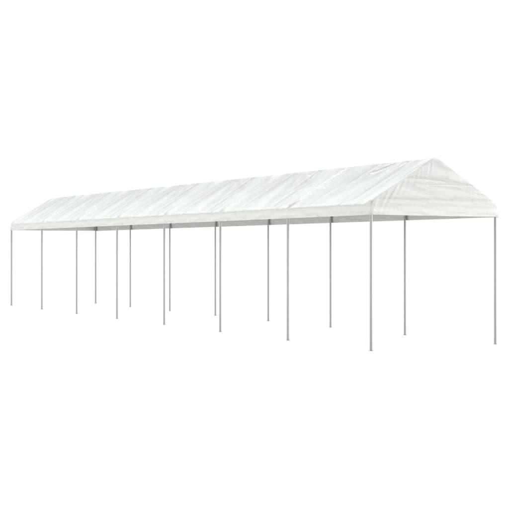 Prieel Met Dak 15,61X2,28X2,69 M Polyetheen Wit 15.61 x 2.28 x 2.69 m