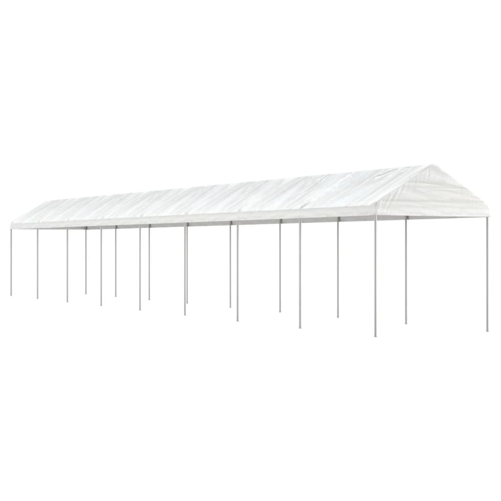 Prieel Met Dak 17,84X2,28X2,69 M Polyetheen Wit 17.84 x 2.28 x 2.69 m