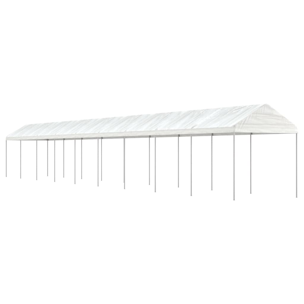 Prieel Met Dak 20,07X2,28X2,69 M Polyetheen Wit 20.07 x 2.28 x 2.69 m