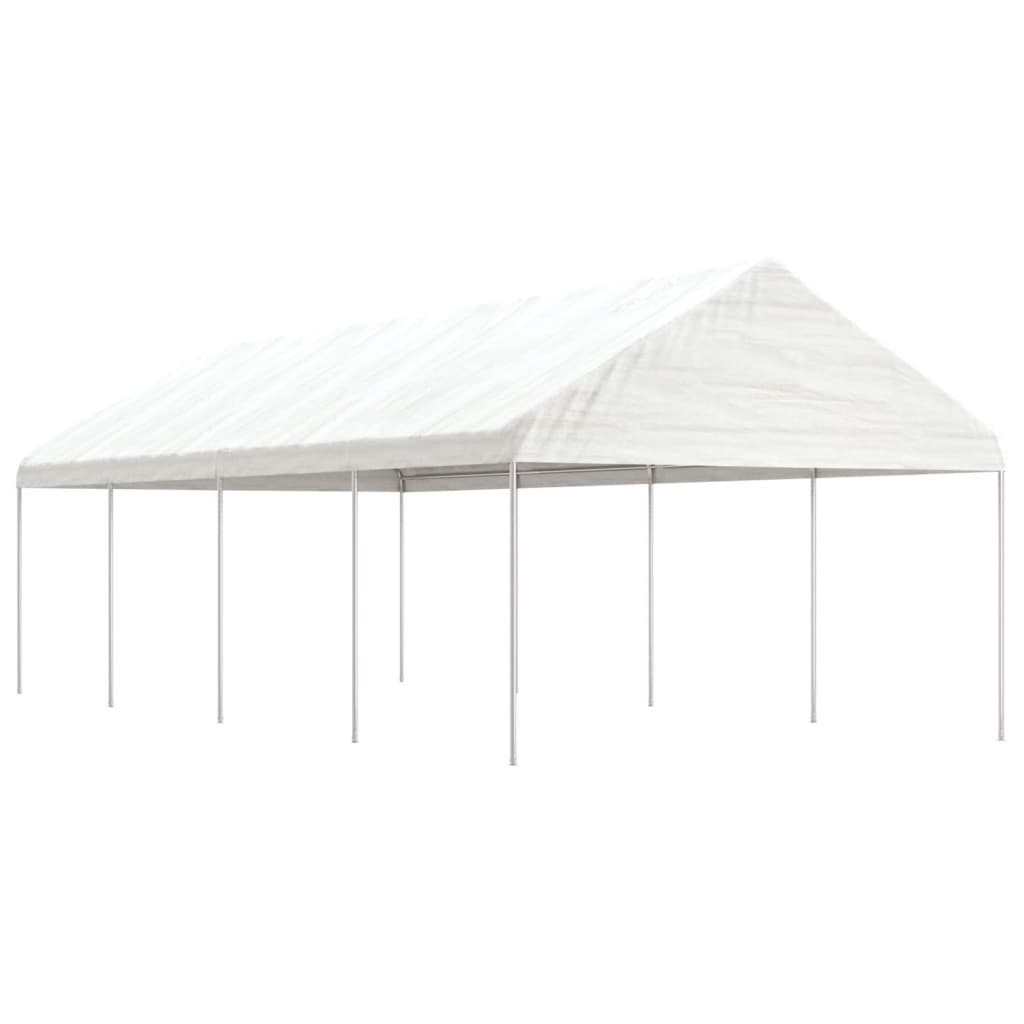 Prieel Met Dak 8,92X4,08X3,22 M Polyetheen Wit 8.92 x 4.08 x 3.22 m