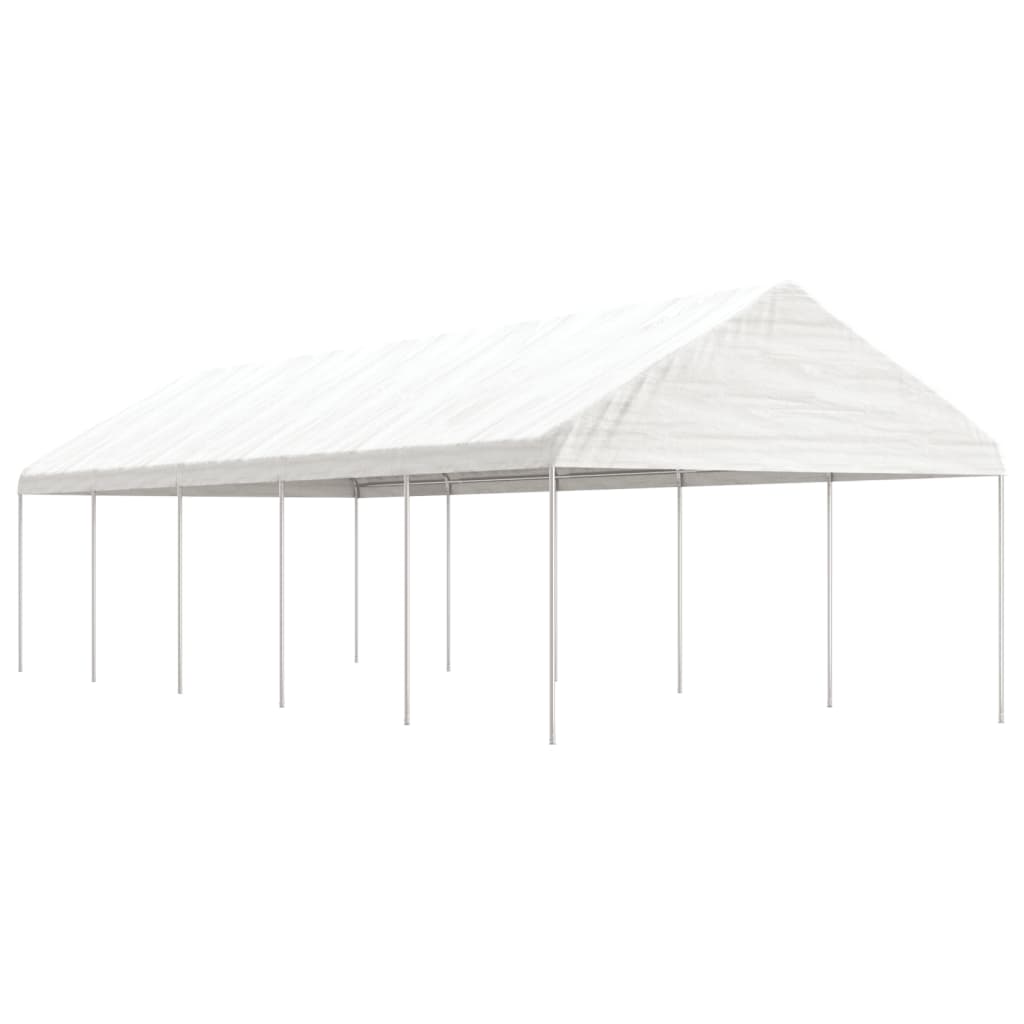 Prieel Met Dak 11,15X4,08X3,22 M Polyetheen Wit 11.15 x 4.08 x 3.22 m