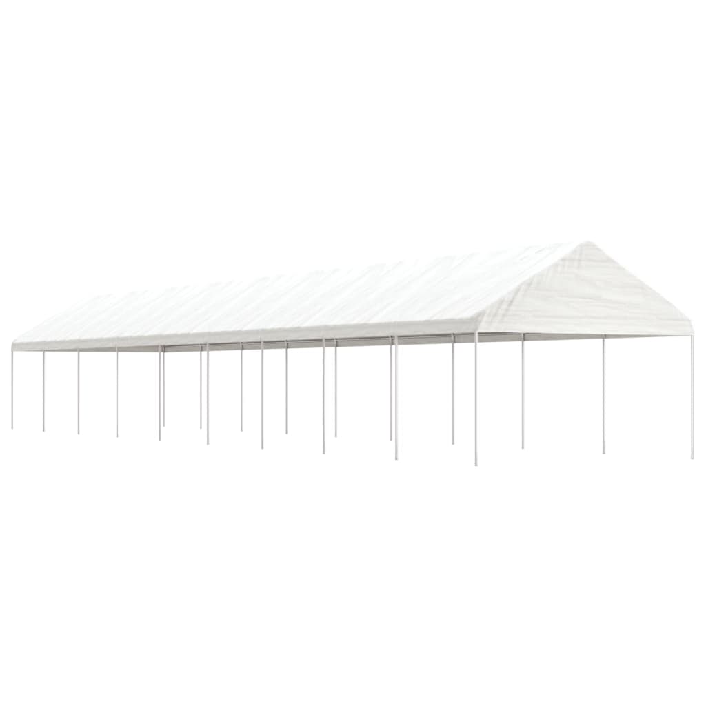 Prieel Met Dak 20,07X4,08X3,22 M Polyetheen Wit 20.07 x 4.08 x 3.22 m