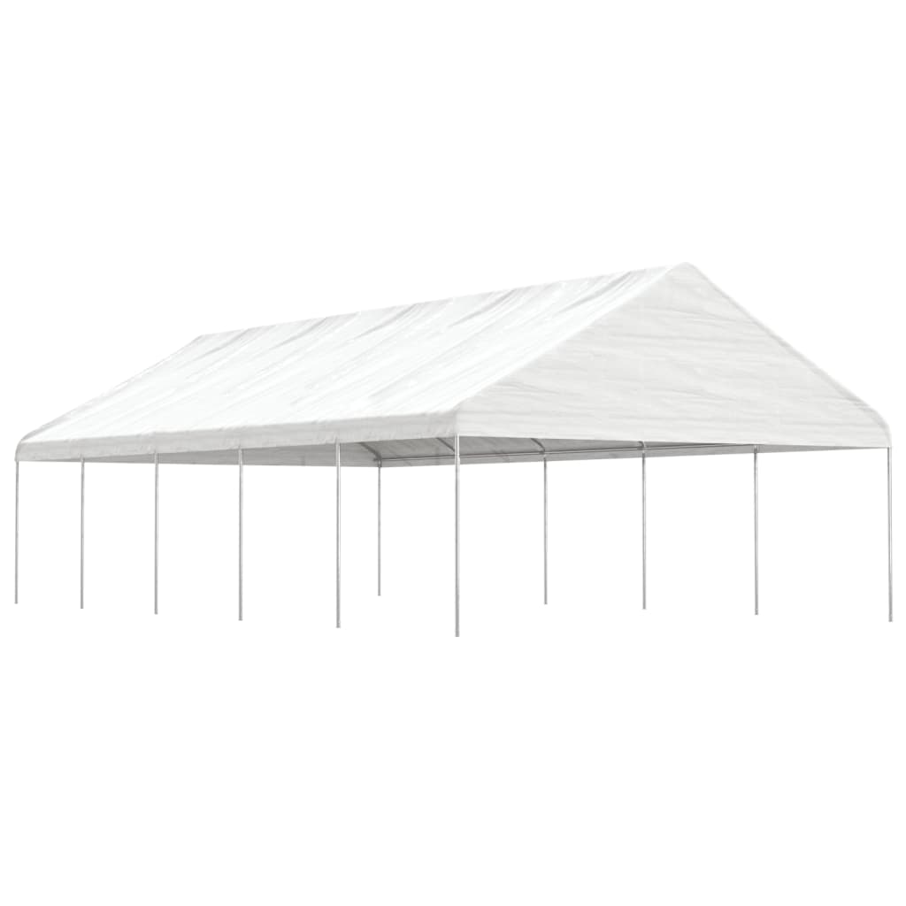 Prieel Met Dak 11,15X5,88X3,75 M Polyetheen Wit 11.15 x 5.88 x 3.75 m