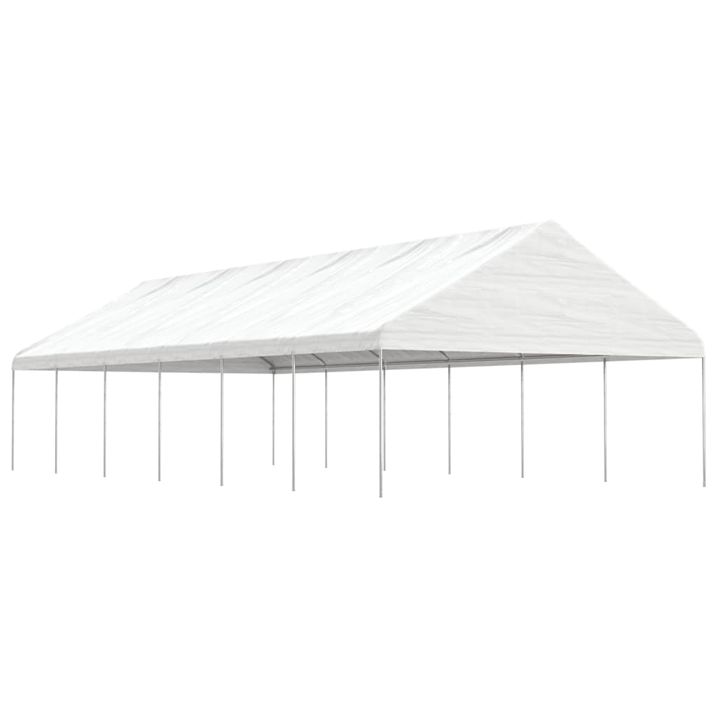 Prieel Met Dak 13,38X5,88X3,75 M Polyetheen Wit 13.38 x 5.88 x 3.75 m