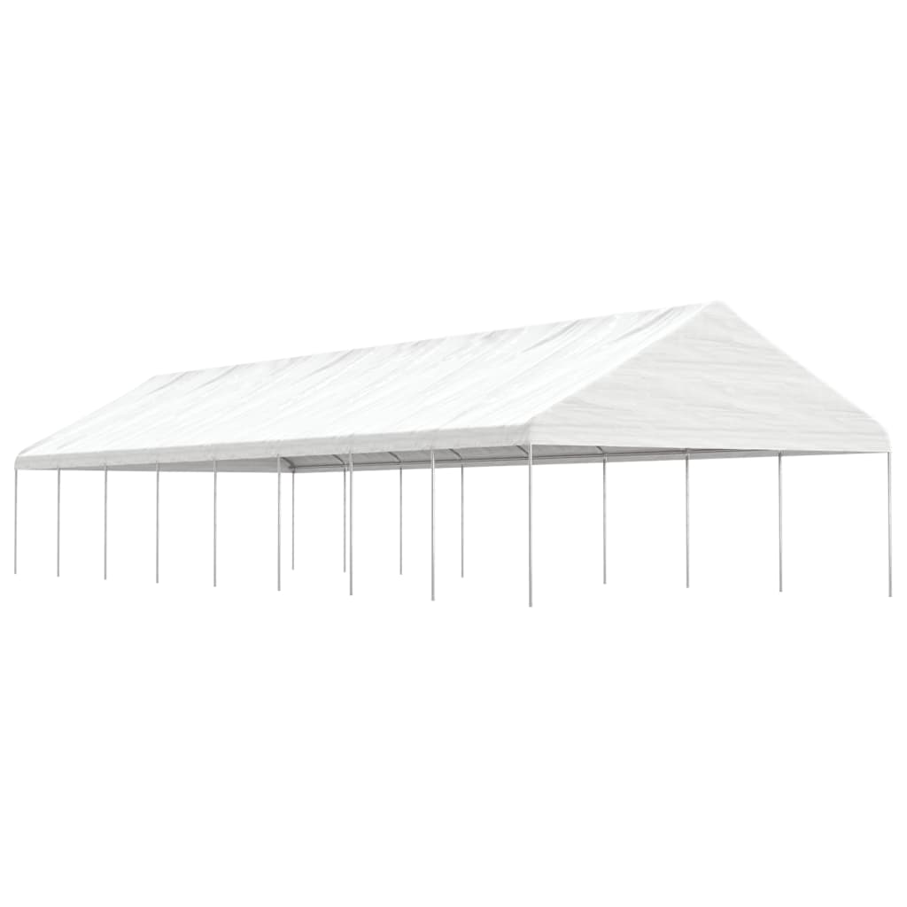 Prieel Met Dak 17,84X5,88X3,75 M Polyetheen Wit 17.84 x 5.88 x 3.75 m