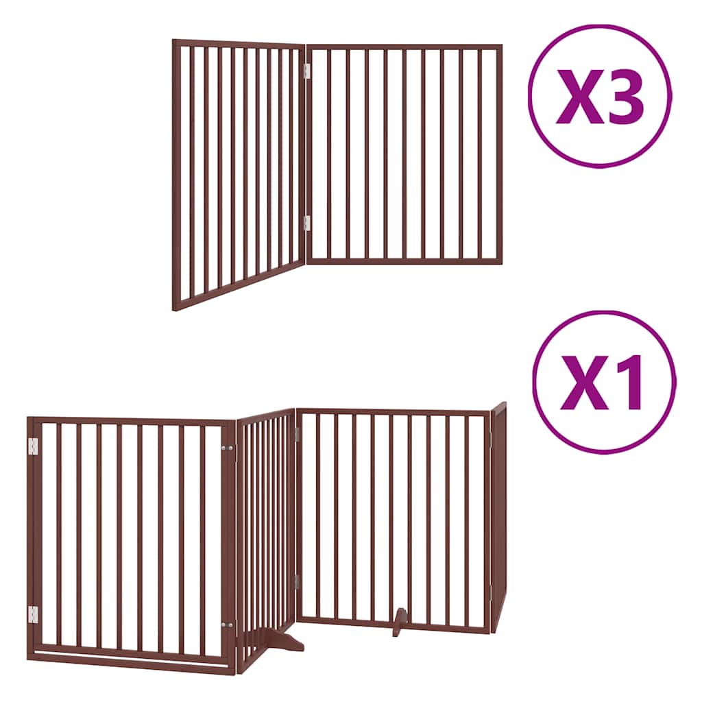 Hondenhek inklapbaar 10 panelen 800 cm populierenhout bruin