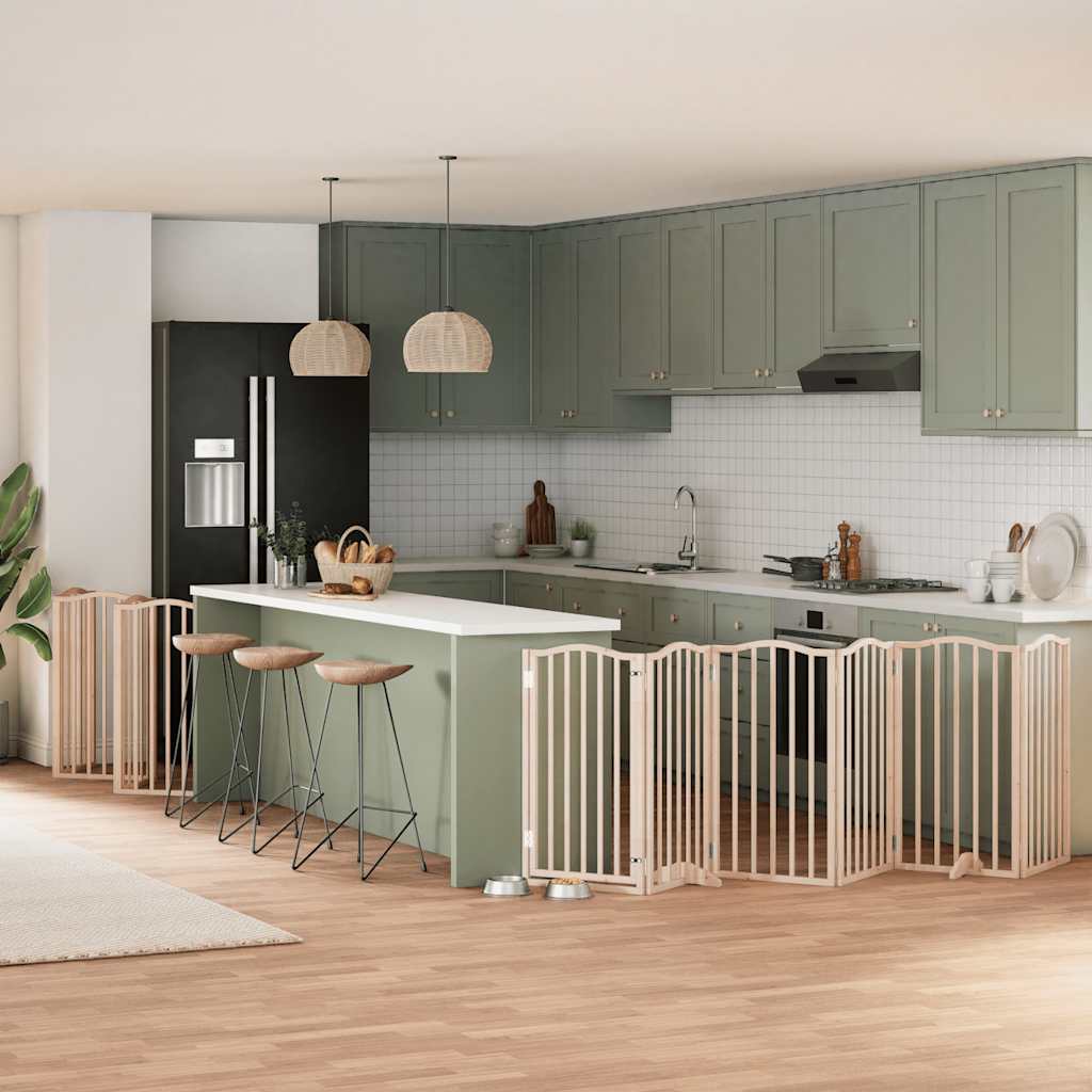 Hondenhek inklapbaar met deur 12 panelen 600 cm populierenhout