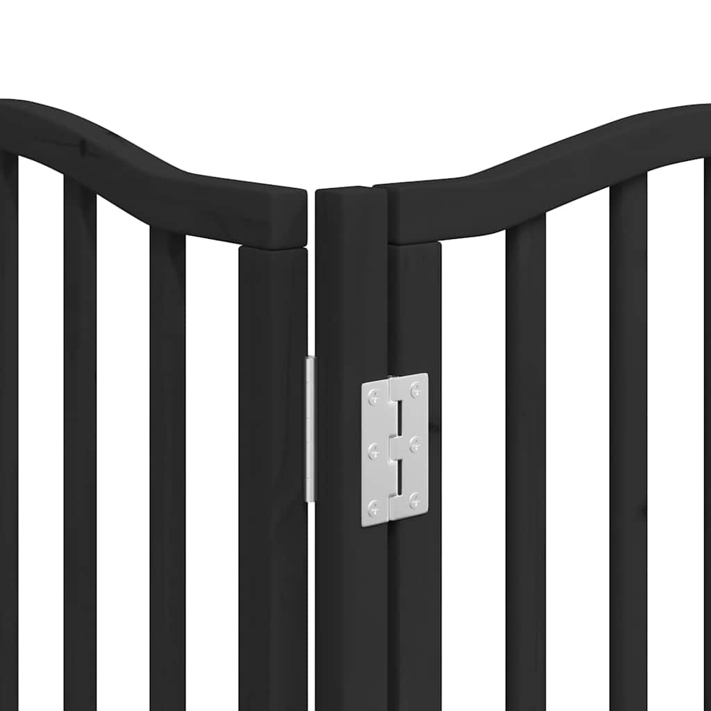 Hondenhek inklapbaar 12 panelen 600 cm populierenhout zwart