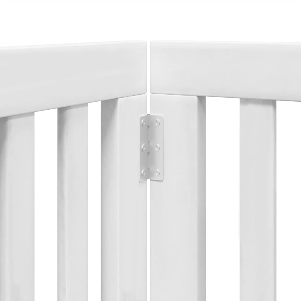 Hondenhek inklapbaar met deur 9 panelen 450 cm populierhout wit