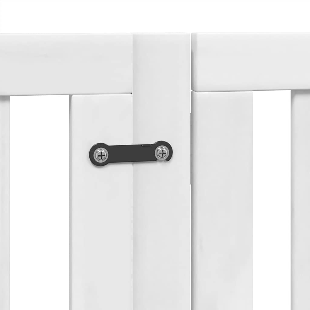 Hondenhek inklapbaar met deur 9 panelen 450 cm populierhout wit