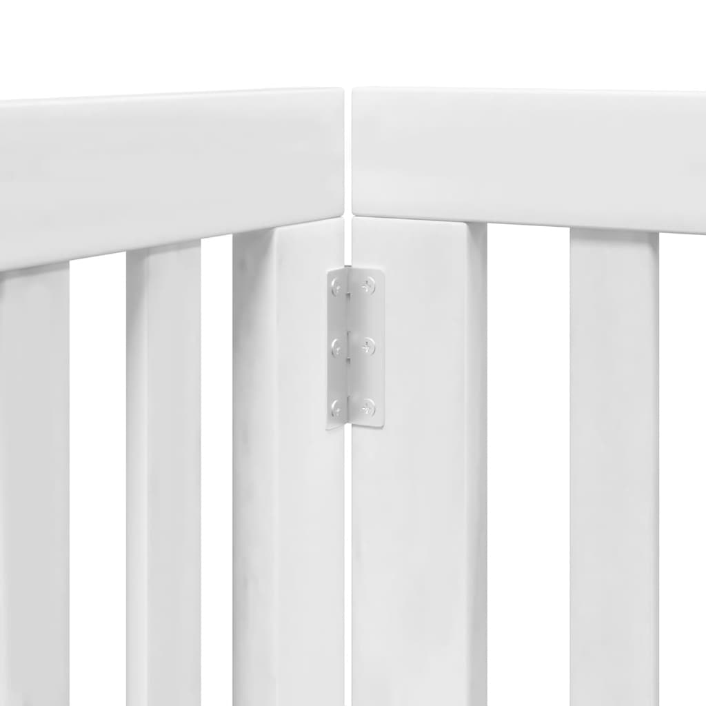 Hondenhek inklapbaar met deur 9 panelen 450 cm populierhout wit