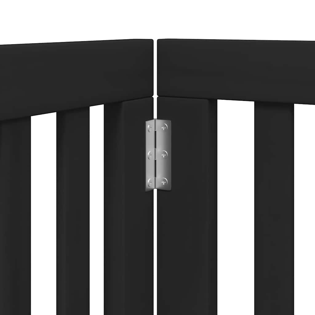 Hondenhek inklapbaar 12 panelen 600 cm populierenhout zwart