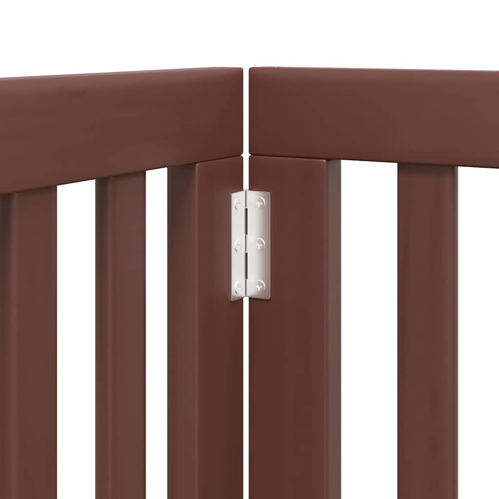 Hondenhek inklapbaar 9 panelen 450 cm populierenhout bruin