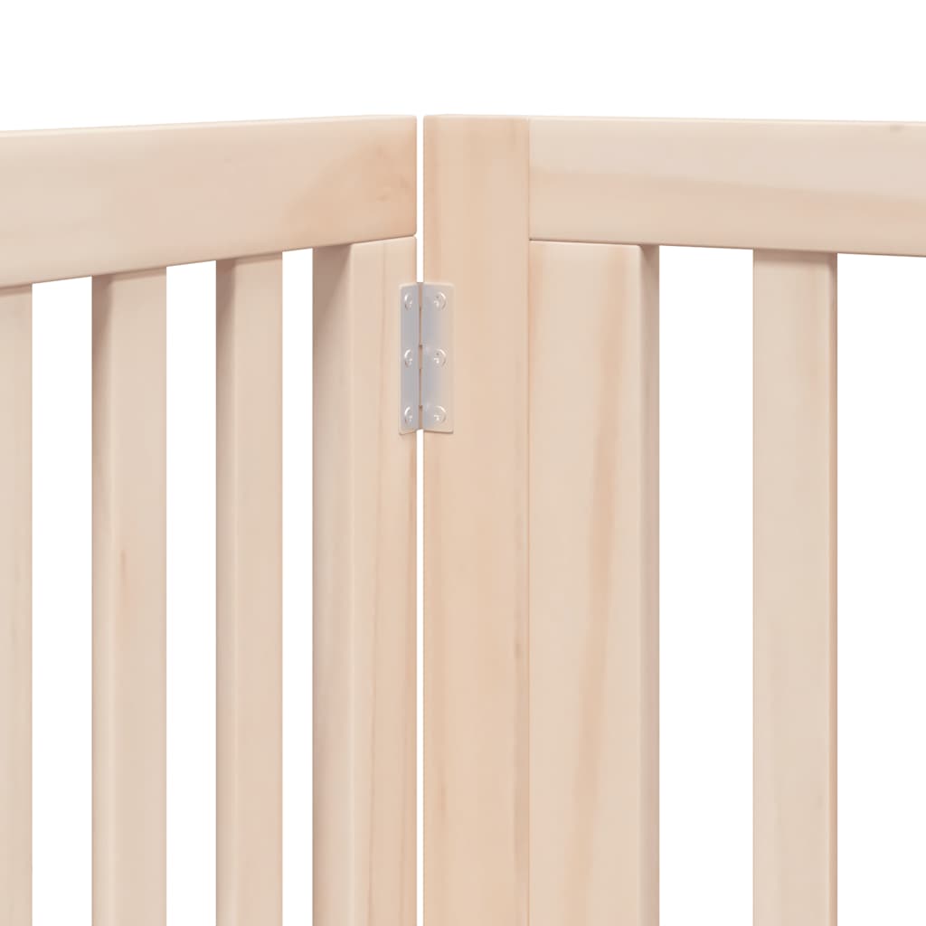 Hondenhek inklapbaar met deur 8 panelen 640 cm populierenhout