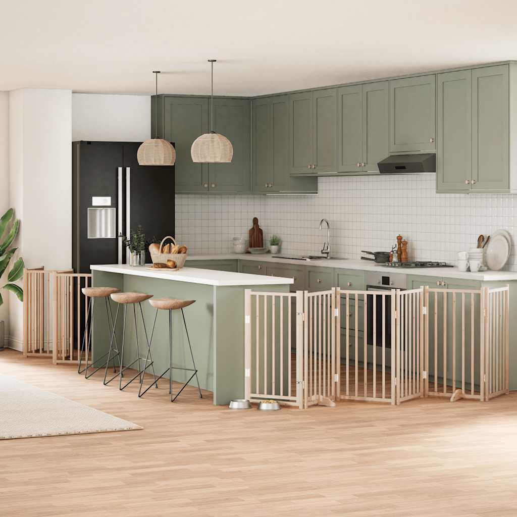 Hondenhek inklapbaar met deur 12 panelen 600 cm populierenhout