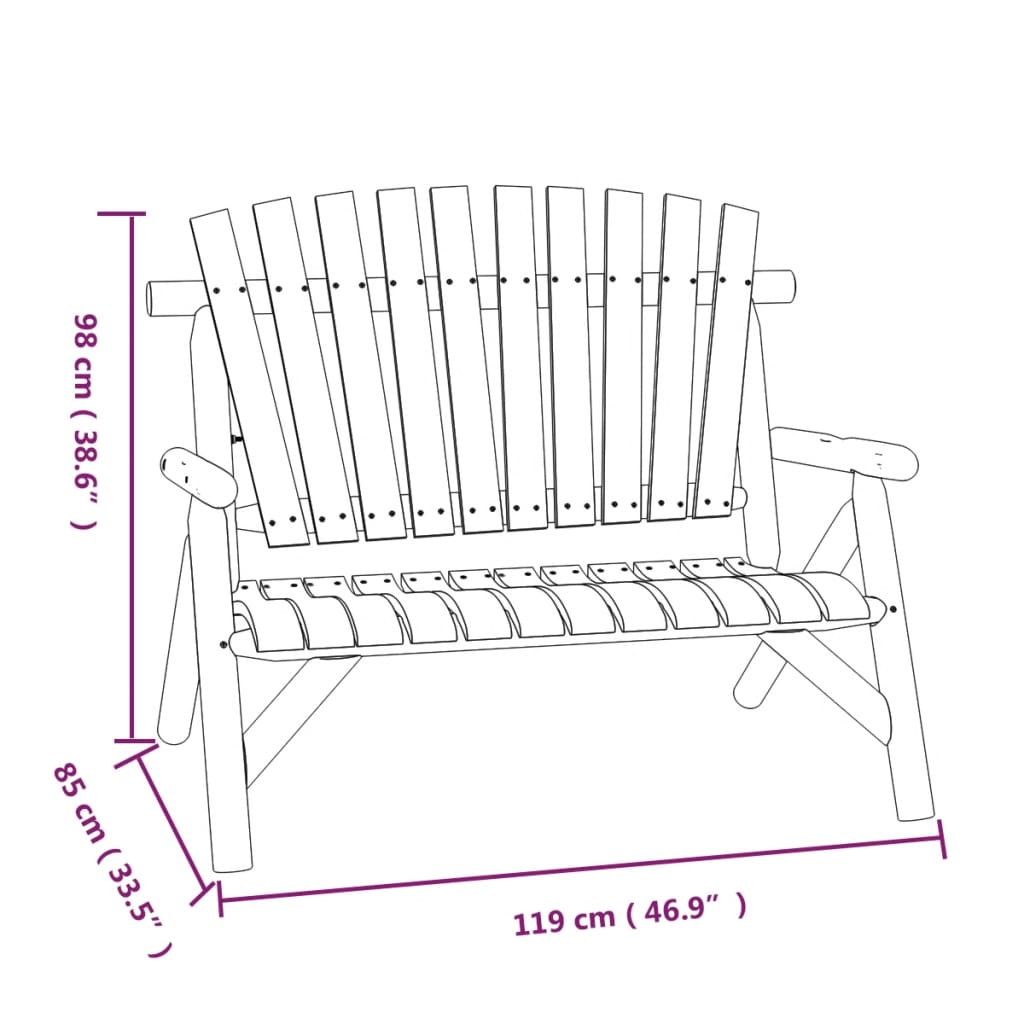 Tuinbank 2-Zits 119X85X98 Cm Massief Vurenhout Naturel