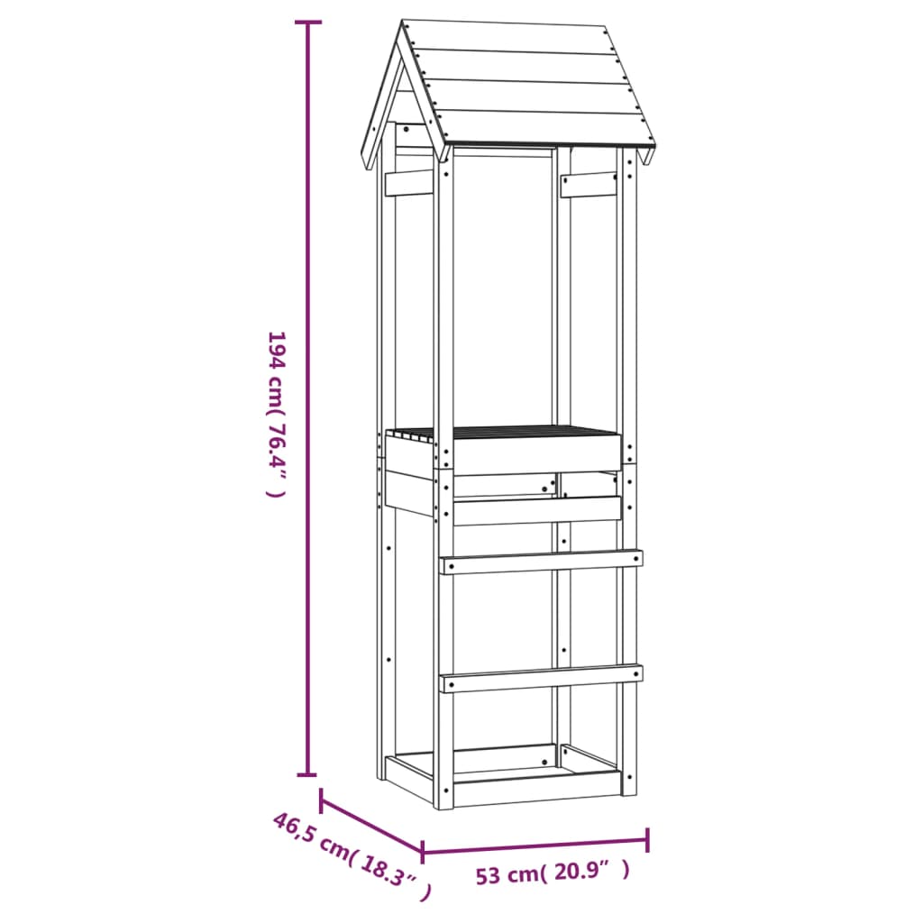 Speeltoren 53x46,5x194 cm massief douglashout