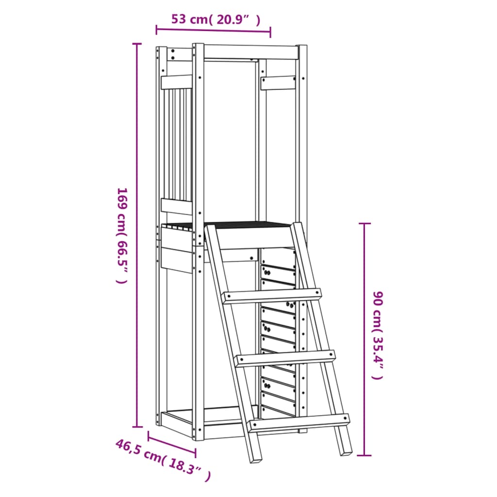 Speelhuis 53X46,5X69 Cm Geïmpregneerd Grenenhout Massief geïmpregneerd grenenhout