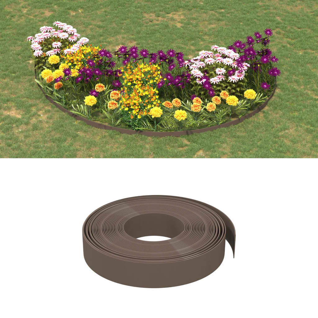 Tuinranden 3 St 0 M 0 Cm Polyetheen 30 x 0.1 m Bruin